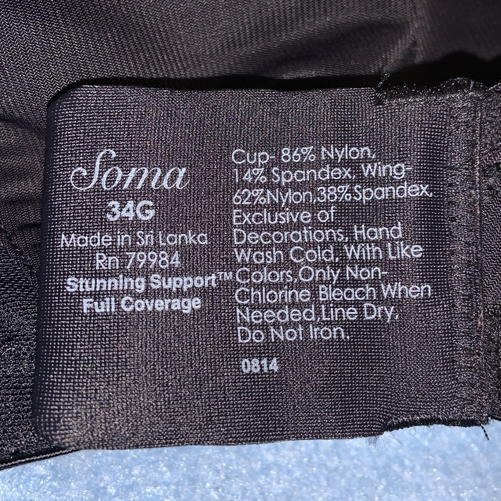 Soma support Balconette Bra 34G
Black Over Beige Underwire Lace 79984 - Picture 3 of 8